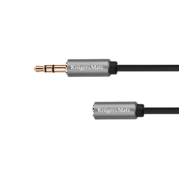 KM1229 Krüger&Matz 3,5mm jack dugó - aljzat (hosszabbító) kábel 1m