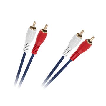 KPO2613-1,5 RCA kábel, 2RCA dugó - 2RCA dugó, kék, 1,5m