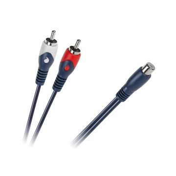 KPO2616 RCA elosztó kábel, 1RCA aljzat - 2RCA dugó, 20cm