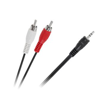 KPO2747-1,5 Jack - RCA kábel, 3,5mm sztereó jack dugó - 2RCA dugó, 1,5m