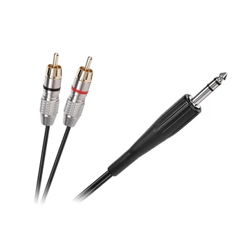 KPO3867-3 6,3mm sztereó jack dugó - 2RCA dugó kábel, 3m