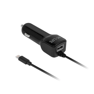 ML0993 Autós univerzális USB/iPhone (lightning) töltő, 5V 2100mA+2100mA, M-LIFE