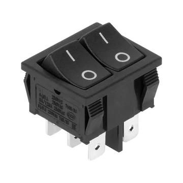 PRK0145 Billenőkapcsoló, kétállású ON-OFF, fekete 250VAC 6A