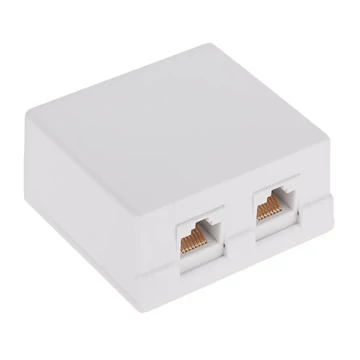 TEL0031-6 RJ45 8P8C dupla falialjzat, fehér, CAT6