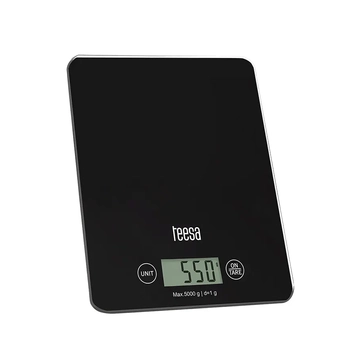 TSA0804 Digitális konyhai mérleg fekete,üveg, max. 5kg