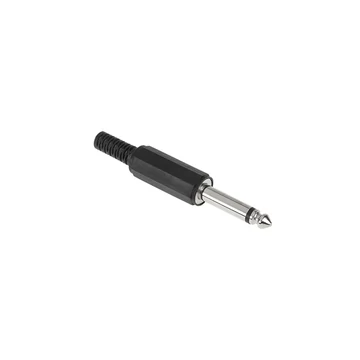 WTY0016 Forrasztható 6,3mm mono jack dugó vezetékre, műanyag