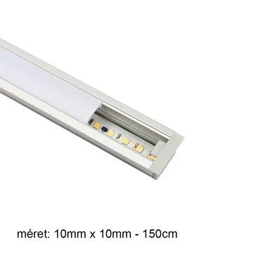 Alumínium profil LED szalaghoz 10x10mm 150cm