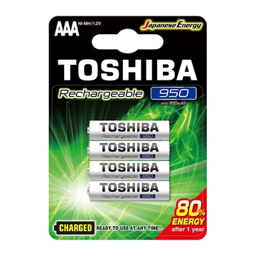 BAT-TOS01 TOSHIBA Ni-Mh Akkumulátor AAA 950mAh 1,2V  4db/bliszter