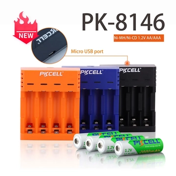 BAT1105B PKCELL USB Akkumulátor töltő 4x AA/AAA 1,2V Ni-MH/Ni-Cd akkumulátorhoz