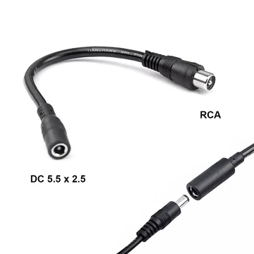 DC dugó átalakító elektromos kerékpárhoz, 2.5/5.5 aljzat, RCA dugó