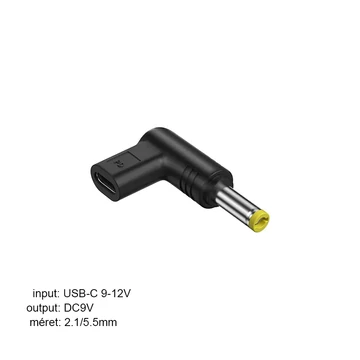 DC dugó átalakító Type-C aljzat, 2.1/5.5 dugó 9V