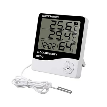 Időjárás állomás, külső/belső hőmérséklet, páratartalom kijelzés, HTC-2