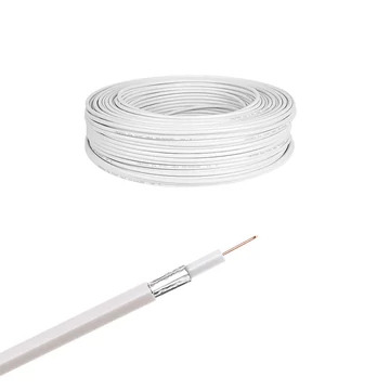 KAB0016 Koax kábel, 7,0mm, fehér, réz, háromszoros árnyékolás, 150m/tekercs