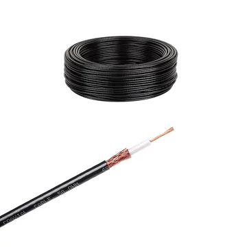 Koax kábel H155, fekete, RÉZ, 50Ohm 2,4GHz, 100m/tekercs