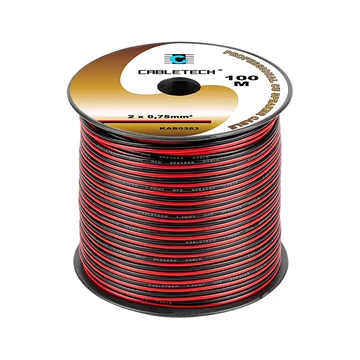 Réz hangszórókábel piros-fekete 2x0,75mm2 /méter
