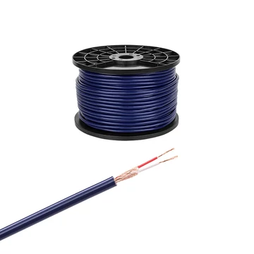KAB0605C Sztereó mikrofonkábel, kék, 2 eres árnyékolt, 6mm, 100m/tekercs