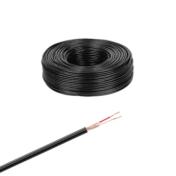 KAB0610 Sztereó mikrofonkábel, fekete, 2 eres árnyékolt, 4mm, 100m/tekercs