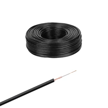 KAB0611 Mono mikrofonkábel, fekete, 1 eres árnyékolt, 4mm, 100m/tekercs