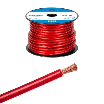 Autóhifi tápkábel réz-alumínium piros 8GA 6,7mm 25m/tekercs