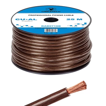 KAB0716B-M Autóhifi tápkábel, réz-alumínium, fekete, 12GA 4,5mm, /méter