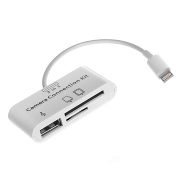 KOM0563-IP 3in1 Kártyaolvasó Lightning csatlakozóval, SD/MicroSD/USB