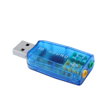 KOM0638G USB hangkártya 3,5mm jack csatlakozóval, kék színű 5.1