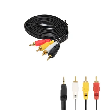 KPO2851A-1,5 3,5mm jack dugó (4pólusú) - 3 RCA dugó 1,5m