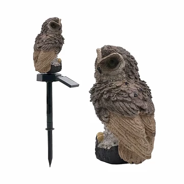 KRT0022A Napelemes kerti bagoly LED világítás, barna színű