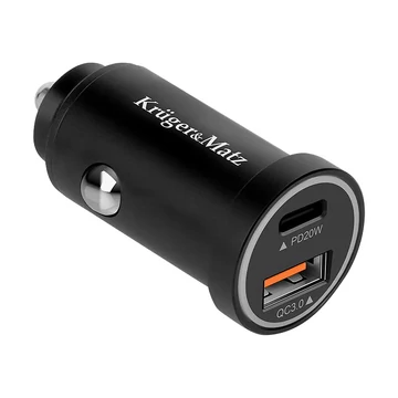 Krüger&amp;Matz Autós gyorstöltő, Power Delivery és Quick Charge funkcióval, 38W