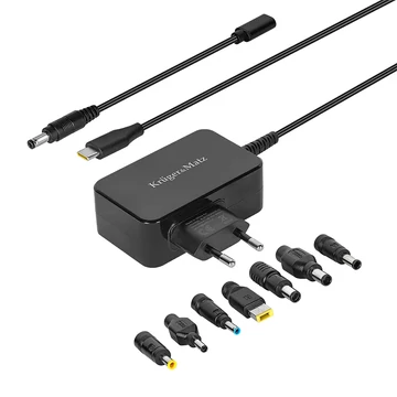 Krüger&amp;Matz Univerzális hálózati tápegység Power Delivery funkcióval, 7 csatlakozóval, 65W