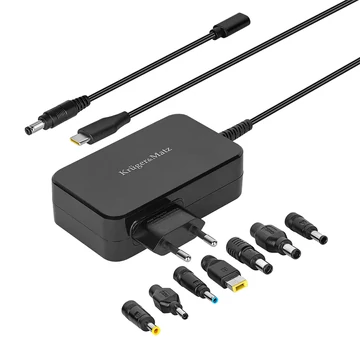 Krüger&amp;Matz Univerzális hálózati tápegység Power Delivery funkcióval, 7 csatlakozóval, 90W