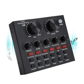 MIX0001 Hordozható multifunkciós audio keverő, V8 USB