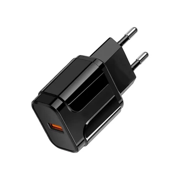 ML0003J Hálózati USB gyorstöltő, fekete színű, 18W, QC 3.0