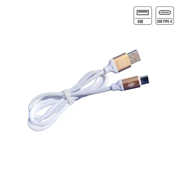 ML0800D USB kábel, USB dugó - Type-C dugó, fehér színű, 90cm
