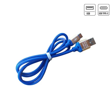 ML0800F USB kábel, USB dugó - Type-C dugó, kék színű, 90cm
