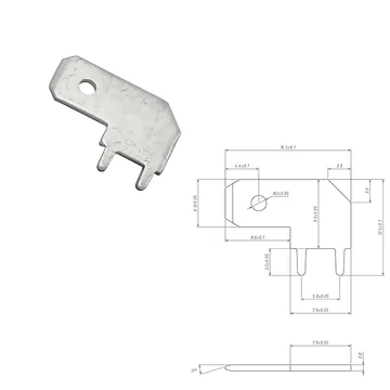 Nyákba forrasztható csúszó saru dugó, pipa, 6,3mm, 100db/csomag