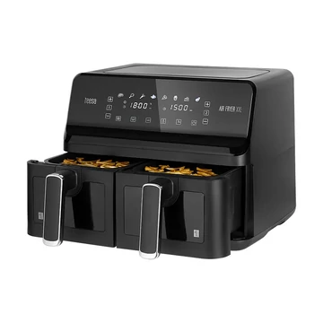 Olaj nélküli fritőz, fekete színű, digitális, 8L 2700W Teesa Airfryer XXL