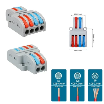 Oldható vezetékösszekötő 2 bemenet - 4 kimenet