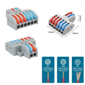 Oldható vezetékösszekötő 2 bemenet - 6 kimenet