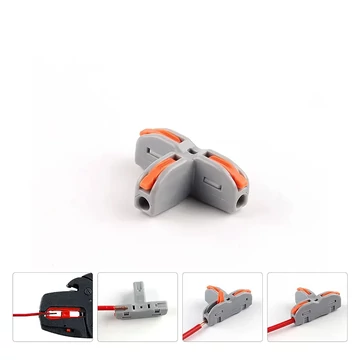 Oldható vezetékösszekötő gyorscsatlakozó T típus 3 vezetékes