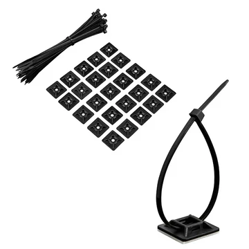 Öntapadós kábelrögzítő talp kötegelővel 50db/csomag