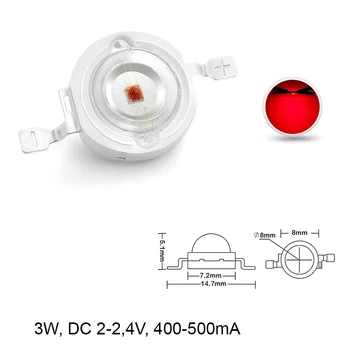 Power LED dióda 3W piros