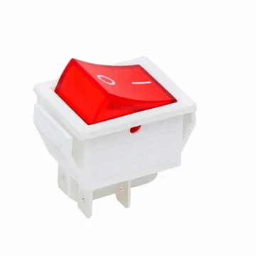 PRK0008W Billenőkapcsoló, kétállású ON-OFF fehér-piros, 250V 15A 4PIN