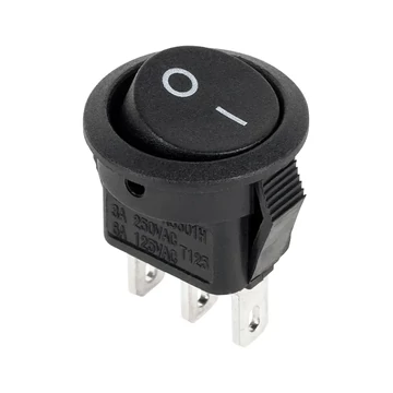 PRK0123 Billenőkapcsoló kétállású ON-OFF, fekete  250VAC 3A 3PIN