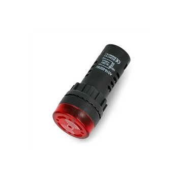 PRK1051 Beépíthető LED visszajelző hangjelzéssel, 28mm 230V AC, piros színű
