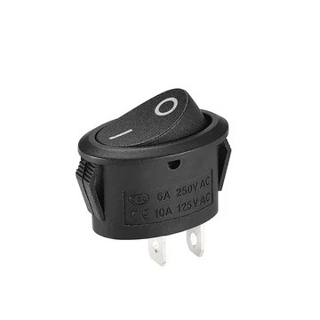 PRK5136-A Billenőkacsoló, ovál 250V 6A AC, fekete 25x17mm, termékdíj fizetve