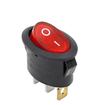 Billenőkacsoló kétállású ON-OFF, ovális, piros 250V 6A
