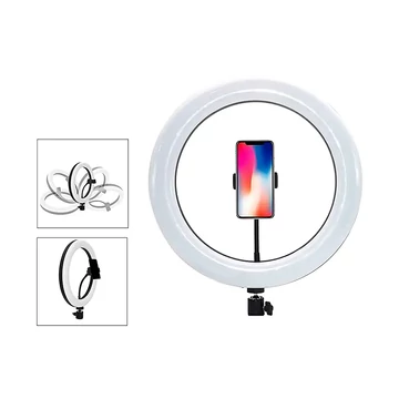 RGB Selfie LED lámpa telefontartóval, állványra rögzíthető, 30cm