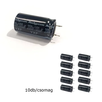 Elektrolit kondenzátor, 100µF/200V 105°C, Ø16x31mm, 10db/csomag