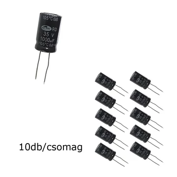 SK1000-35-105 Elektrolit kondenzátor, 1000µF/35V 105°C, Ø13x21mm, 10db/csomag